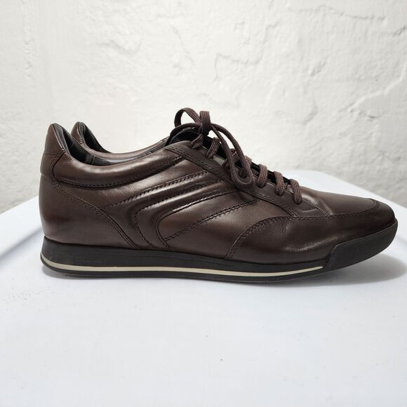 Ermenegildo Zegna Brown Nappa Leather Low Top Trainers Sneakers Mens 9.5 Italy main image 11